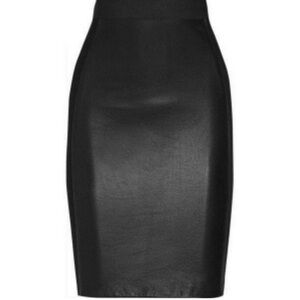 Mason Lambskin Paneled Pencil Skirt